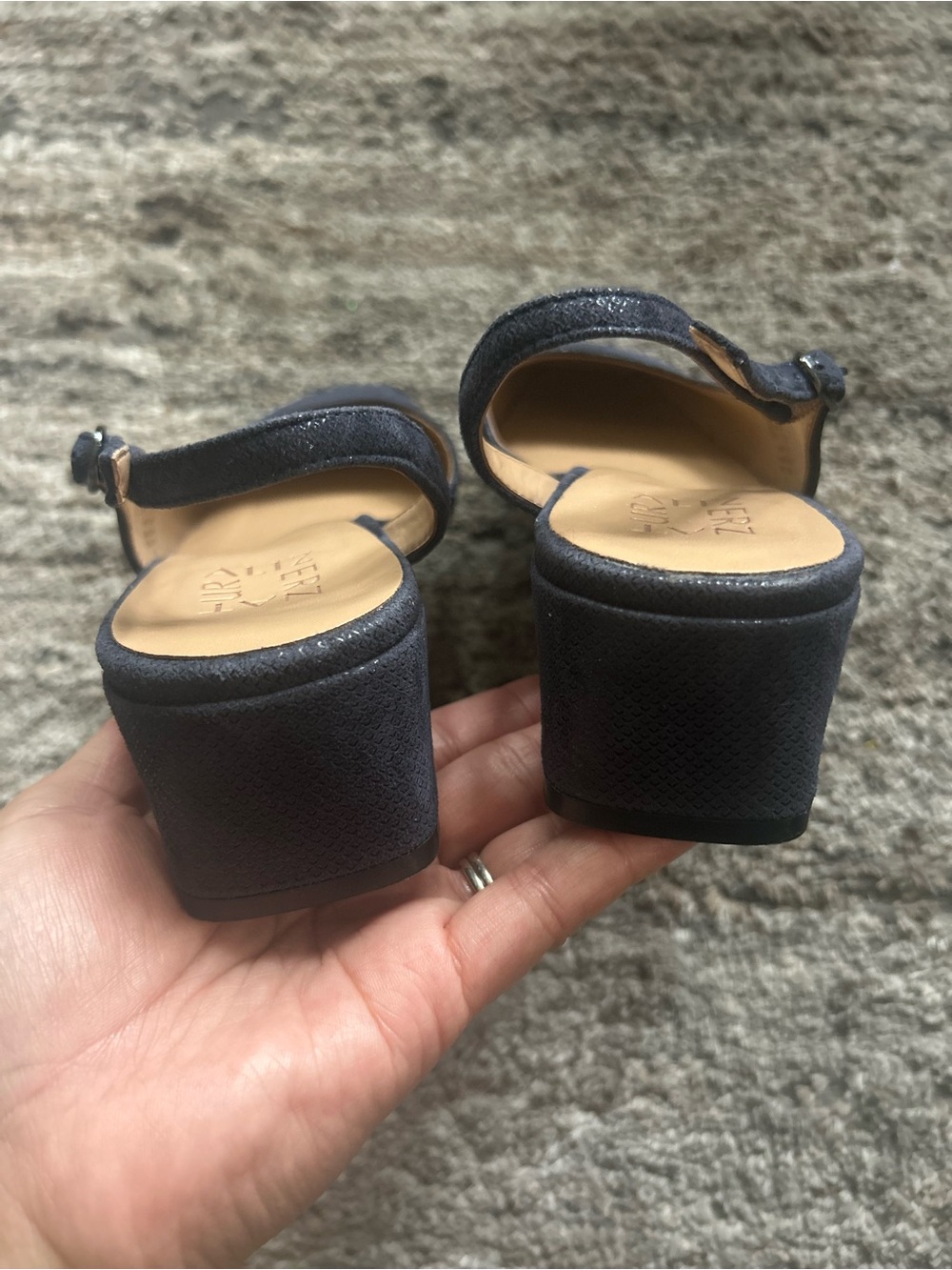 Naturalizer Navy Square-Toe Slingback Mules - Picture 4 of 6